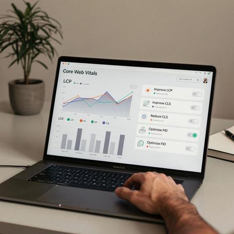 Panel de analítica y lista de tareas de optimización de rendimiento