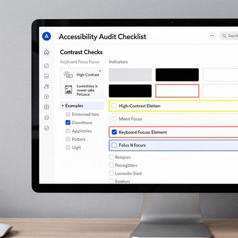 Página web con auditoría de accesibilidad y checklist